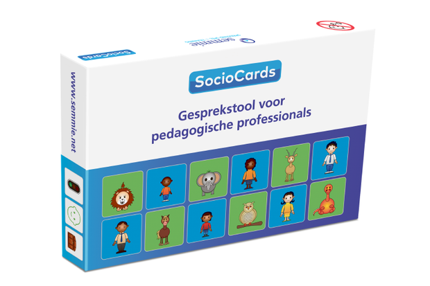 Sociocards uitbreidingsset bij de vierkante doos